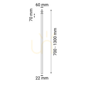 Süllyesztett lámpatest Antigo Alha T 9097 polírozott rozsdamentes acél 100 cm G9 small 1