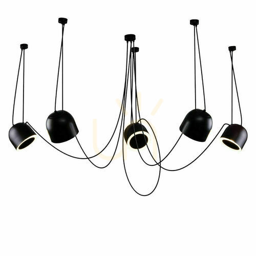 Jelölje be Függőlámpa Antigo DOBO 5 fekete acél E14 LED 80 cm 9038