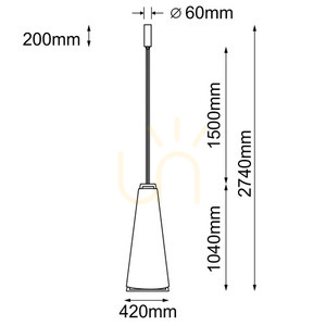 Függőlámpa Antigo Ponte 42 fekete LED 42 cm 3000K 5051 small 1
