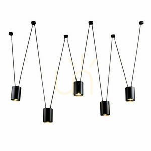 Függőlámpa Antigo VIWIN 5 fekete acél LED ES111 500 cm 9023 small 0