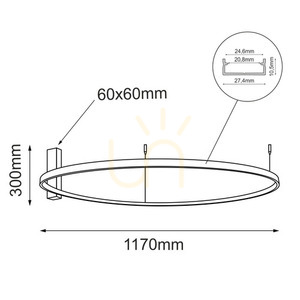 Mennyezeti lámpa Antigo Agari 117 fekete LED 3000K 117 cm small 1
