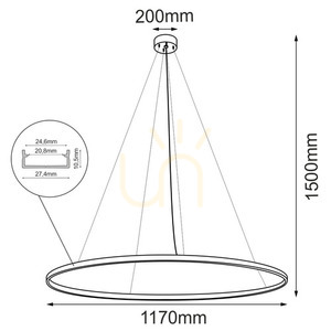 Függőlámpa Antigo Agari 117 fekete LED 117 cm 5342 small 1