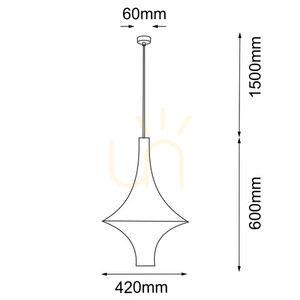 Függőlámpa Antigo Alda M fehér acél-pamut E27 42 cm 5115 small 1