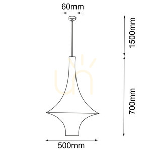 Függőlámpa Antigo Alda L fekete acél-pamut 50 cm E27 5113 small 1