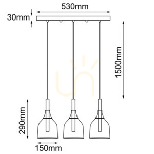 Függőlámpa Antigo Botor 3 fekete átlátszó üveg G9 530 mm 5096 small 1