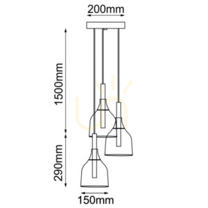 Függőlámpa Antigo Botor O 3 fekete átlátszó üveg G9 LED 20 cm 5097 small 1