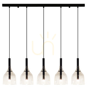 Függőlámpa Antigo Botor 5 fekete átlátszó üveg G9 91 cm 5098 small 0
