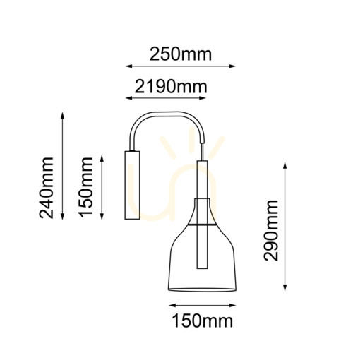Jelölje be Fali lámpa Antigo Botor fekete átlátszó üveg G9 42 cm 4020