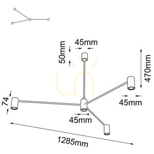 Függőlámpa Antigo Dakata 3 fekete MR11 LED 128,5 cm (5648) small 1
