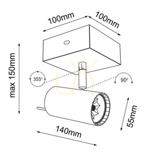 Spotlámpa Antigo Fussa fehér GU10 LED 1x10x15 cm 7222 small 1