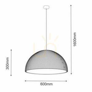Függőlámpa Antigo Gandra fehér 60 cm E27 LED (5025) small 1