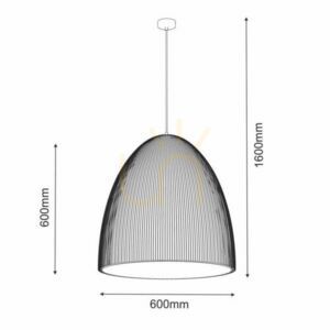 Függőlámpa Antigo Gandra 60x60 fekete matt kompozit E27 LED 5027 small 1