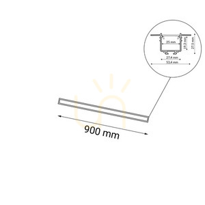 Süllyesztett LED lámpatest Antigo Hanawa fekete 90 cm 3000K 1950 small 1