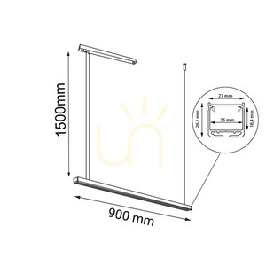 Függőlámpa Antigo Hanawa fekete LED 90 cm 8652 small 1