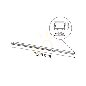 Plafon LED lámpa Antigo Hiate Line fekete 150 cm 1814 small 1