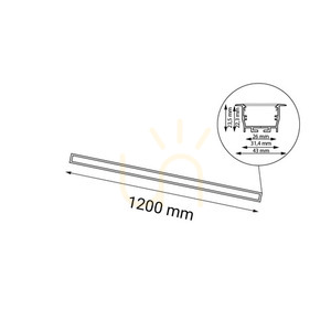 Süllyesztett lámpatest Antigo Hiate Line fekete LED 120 cm 3000K 1828 small 1