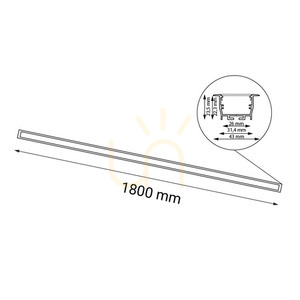 Süllyesztett LED lámpatest Antigo Hiate Line fekete 180 cm 3000K 1836 small 1