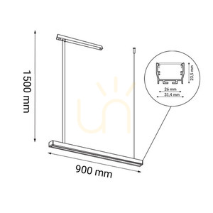 Függőlámpa Antigo Hiate Line LED fekete 90 cm 1844 small 1