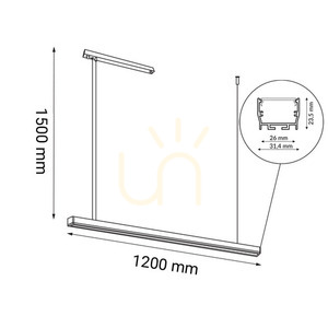 Függőlámpa Antigo Hiate Line LED fekete 120 cm 4000K 1850 small 1