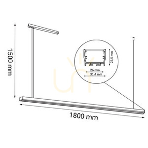 Függőlámpa Antigo Hiate Line LED fehér 180 cm 1859 small 1