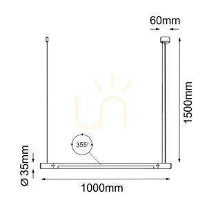 Függőlámpa Antigo Ibara Z fekete LED T5 acél-plexi 100 cm 5053 small 1