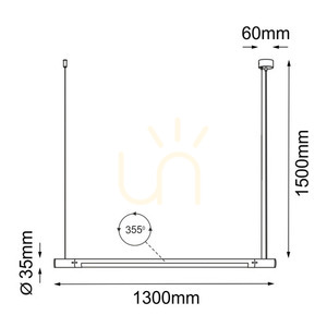 Függőlámpa Antigo Ibara fekete LED T5 acél plexi 130 cm 5054 small 1