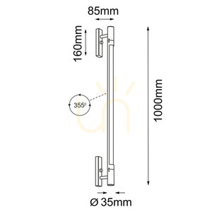 Fali lámpa Antigo Ibara K2 fekete LED T5 100 cm 4005 small 1