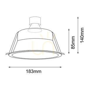 Süllyesztett lámpatest Antigo Kami fekete ES111 18,3 cm 3327 small 1