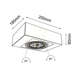 Mennyezeti lámpa Antigo Koga 1 fekete LED ES111 25x18x8 cm 1152 small 1