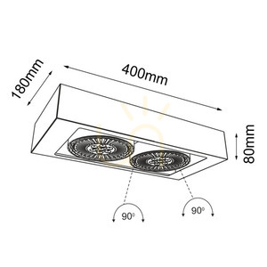 Mennyezeti lámpa Antigo Koga 2 fekete LED ES111 40 cm 1153 small 1