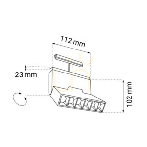 Spotlámpa Antigo Komatsu Dot Move mágneses sínrendszerhez fehér LED 112 mm 6598 small 1