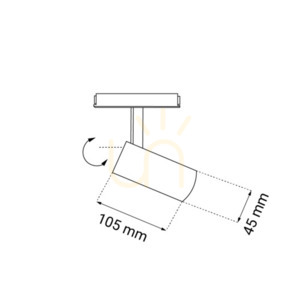 Spotlámpa Antigo Komatsu mágneses sínre LED 4,5 cm fekete 4000K 6641 small 1
