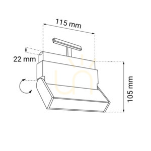Spotlámpa Antigo Komatsu Move mágneses fekete 115 mm LED 4000K 6554 small 1
