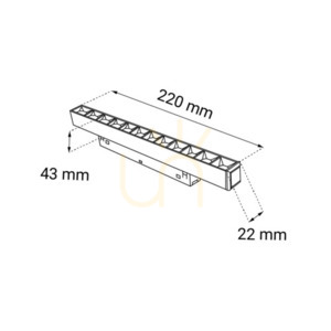 Spotlámpa Antigo Komatsu Dot mágneses sínrendszerhez fekete LED 220 mm 6560 small 1