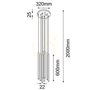 Függőlámpa Antigo Kosame 8xG9 fekete alumínium-acél 32 cm 7856 small 1