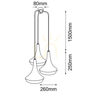 Függőlámpa Antigo Mahaka 3 fekete acél-pamut E27 50 cm 5174 small 1