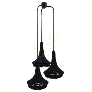 Függőlámpa Antigo Mahaka 3 fekete acél-pamut E27 50 cm 5174 small 0