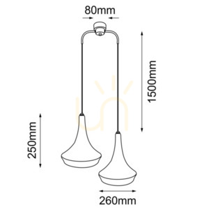 Függőlámpa Antigo Mahaka 2 fehér acél-pamut E27 50 cm 5176 small 1