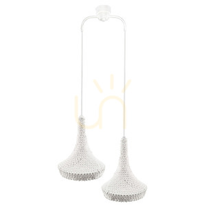 Függőlámpa Antigo Mahaka 2 fehér acél-pamut E27 50 cm 5176 small 0
