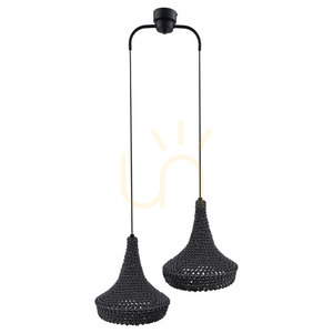 Függőlámpa Antigo Mahaka 2 ágú szürke acél-pamut E27 50 cm 5182 small 0