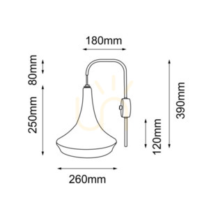 Fali lámpa Antigo Mahaka fekete acél/pamut 39 cm E27 LED 4031 small 1