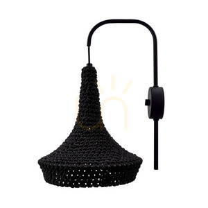 Fali lámpa Antigo Mahaka fekete acél/pamut 39 cm E27 LED 4031 small 0