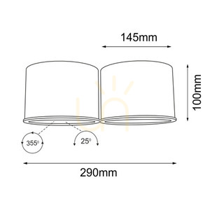 Antigo Miki 2 fekete kétágú felületre szerelhető ES111 GU10 spotlámpa 29 cm 1118 small 1