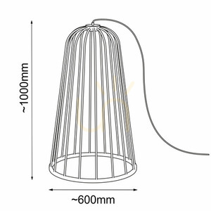 Padlólámpa Antigo no. moon A F fekete acél GX53 LED 100 cm small 1