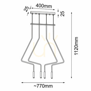 Függőlámpa Antigo no. Vi 4 fekete acél G9 LED 112 cm 5141 small 1