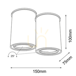 Mennyezeti lámpa Antigo Osaka 2 fehér GU10 LED 15 cm 7023 small 1
