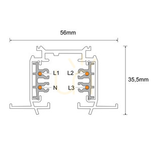 Süllyesztett gyűjtősín Antigo Szynoprzewód 3F 230V fehér 2 m 8104 small 1