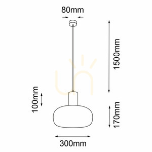 Függőlámpa Antigo Tanpo O Z fekete acél-üveg 30 cm G9 5209 small 1