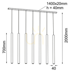 Antigo Yabu 7 fekete függőlámpa 140 cm 7xMR11 5529 small 1