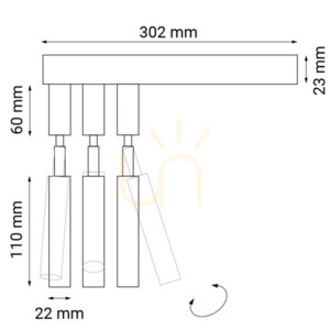 Fali lámpa Antigo Alha E 3 fekete acél 3xG9 LED small 1